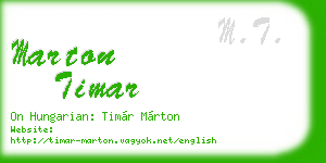 marton timar business card