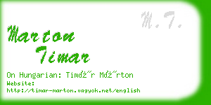 marton timar business card